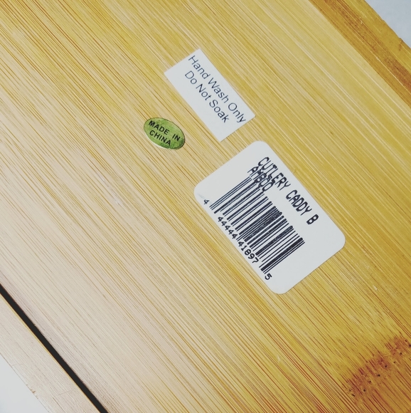 Natural Bamboo Cultery Caddy With Handle - Picture 3 of 10